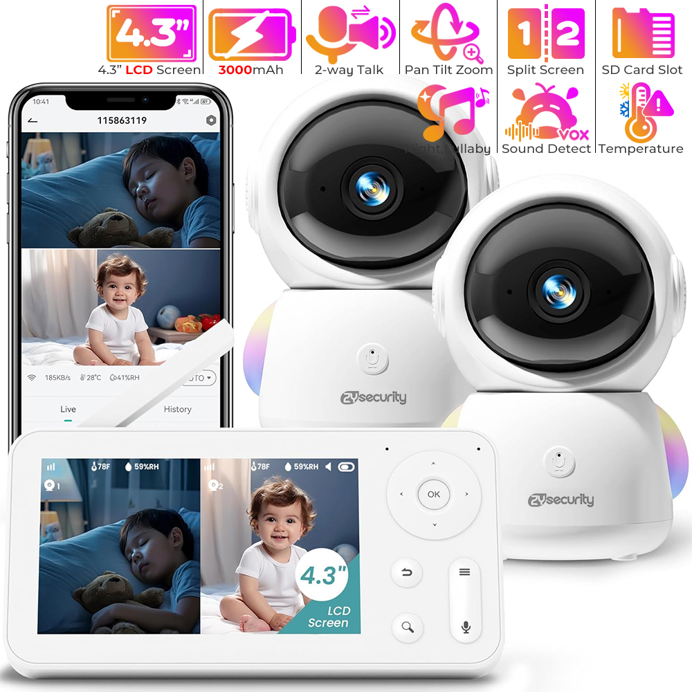 2K Baby Monitor with 2 Cameras - Baby Nursery Design のレビューと価格