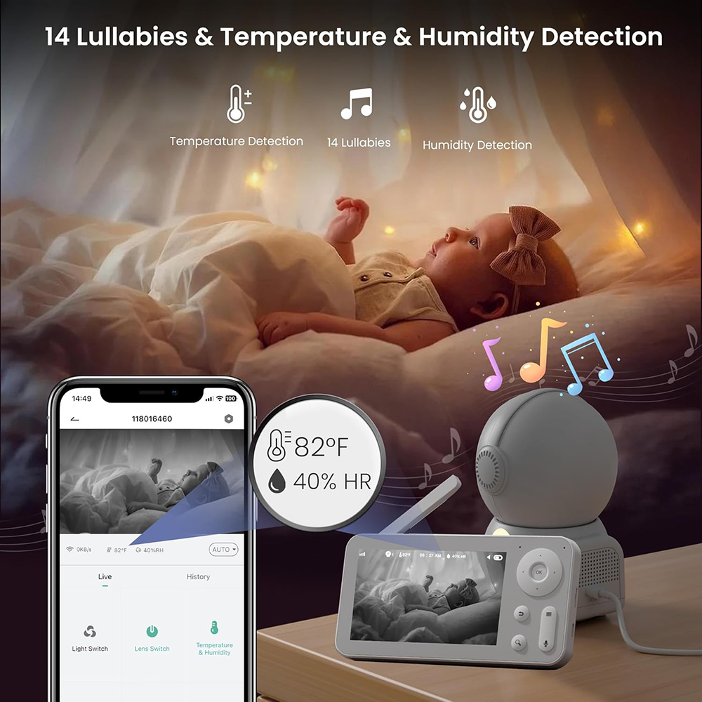 2K Baby Monitor with 2 Cameras - Baby Nursery Design のレビューと価格