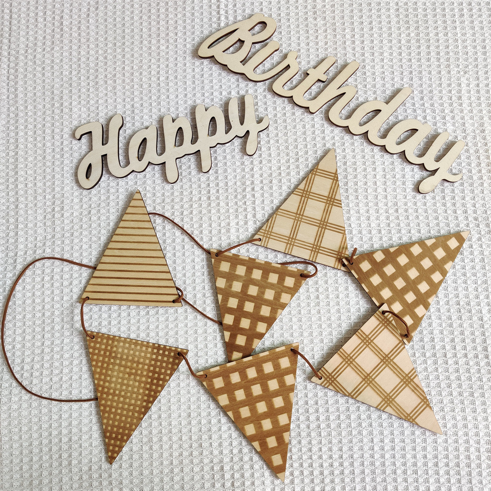 Nordic Wooden Triangle Flag Wa - Baby Nursery Garland のレビューと価格