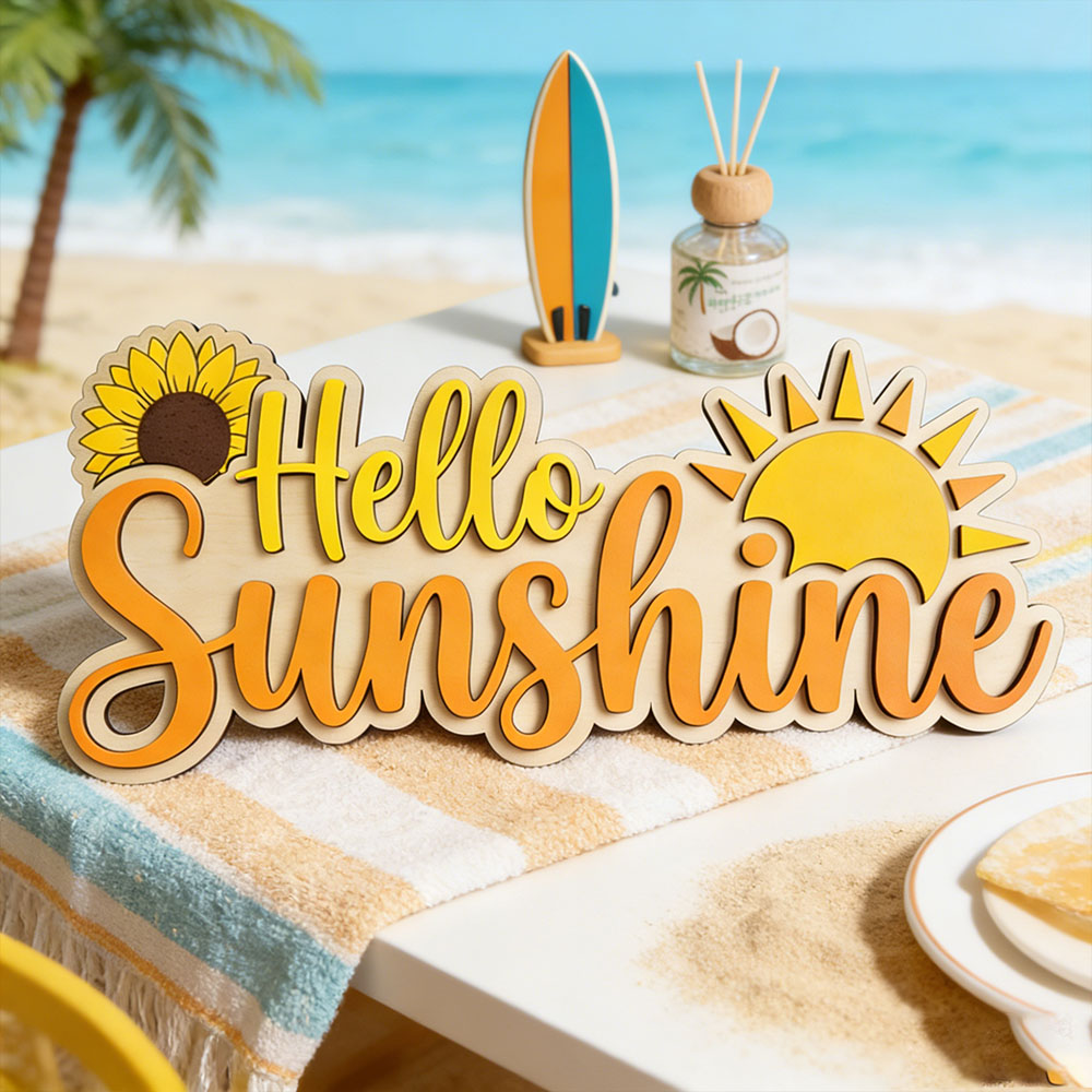 Hello Sunshine 3D Wooden Sign  - Baby Nursery Usa のレビューと価格