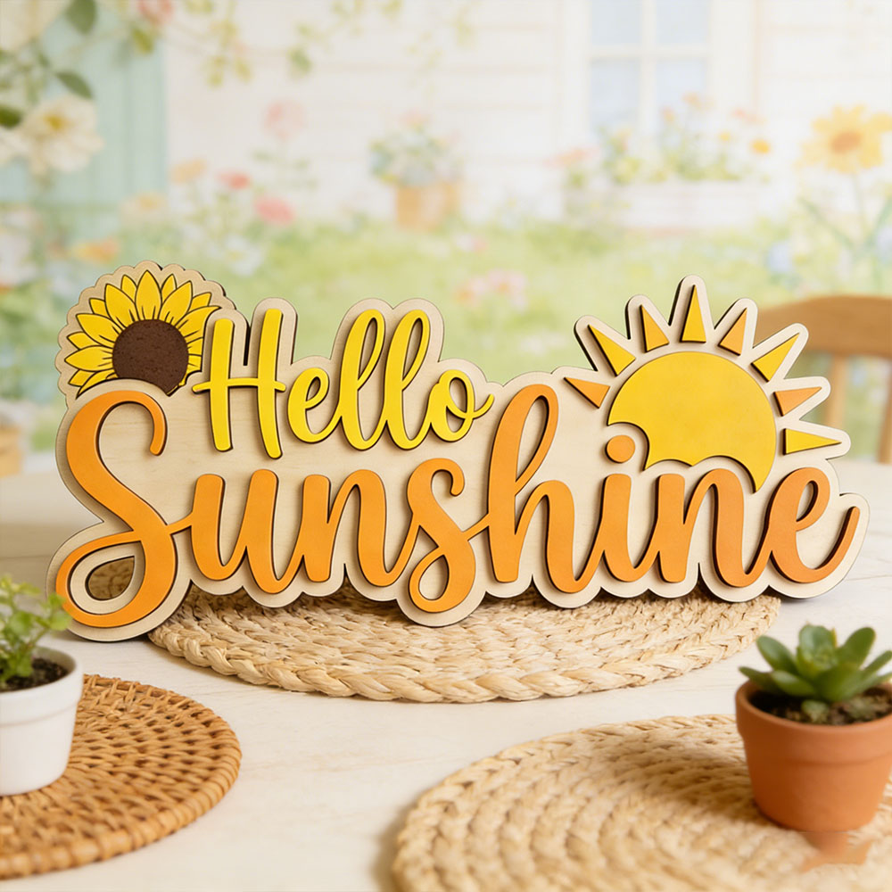 Hello Sunshine 3D Wooden Sign  - Baby Nursery Usa のレビューと価格