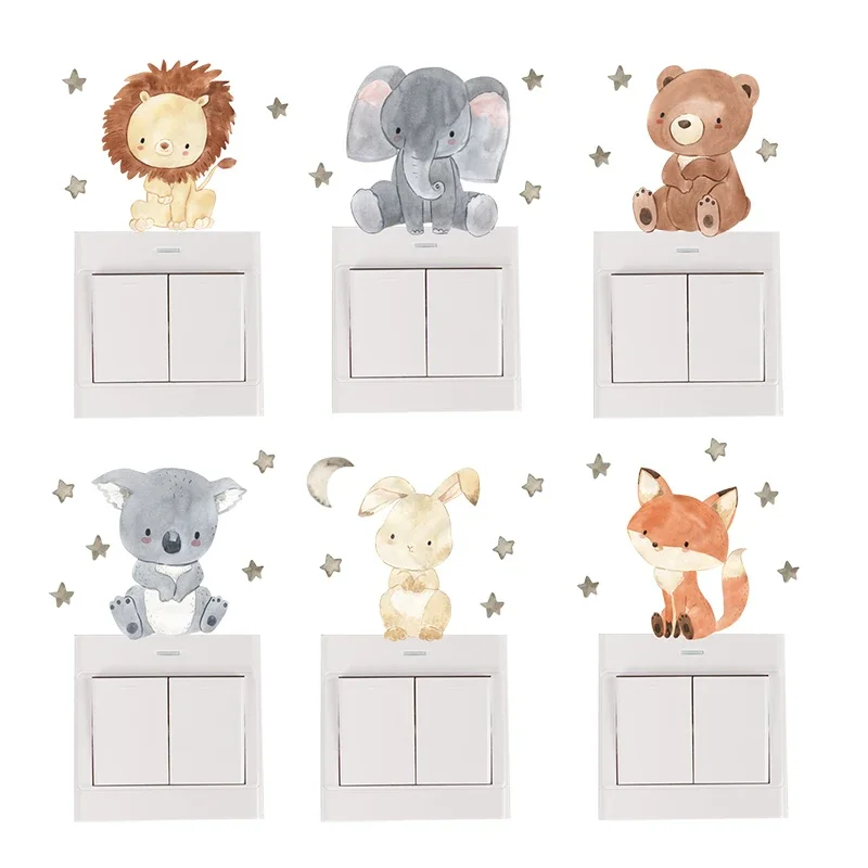 1/2/4/6set Cartoon Animals Wal - Baby Nursery Stickers のレビューと価格
