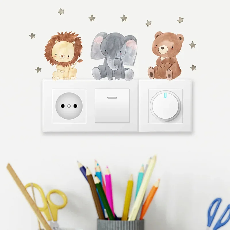 1/2/4/6set Cartoon Animals Wal - Baby Nursery Stickers のレビューと価格