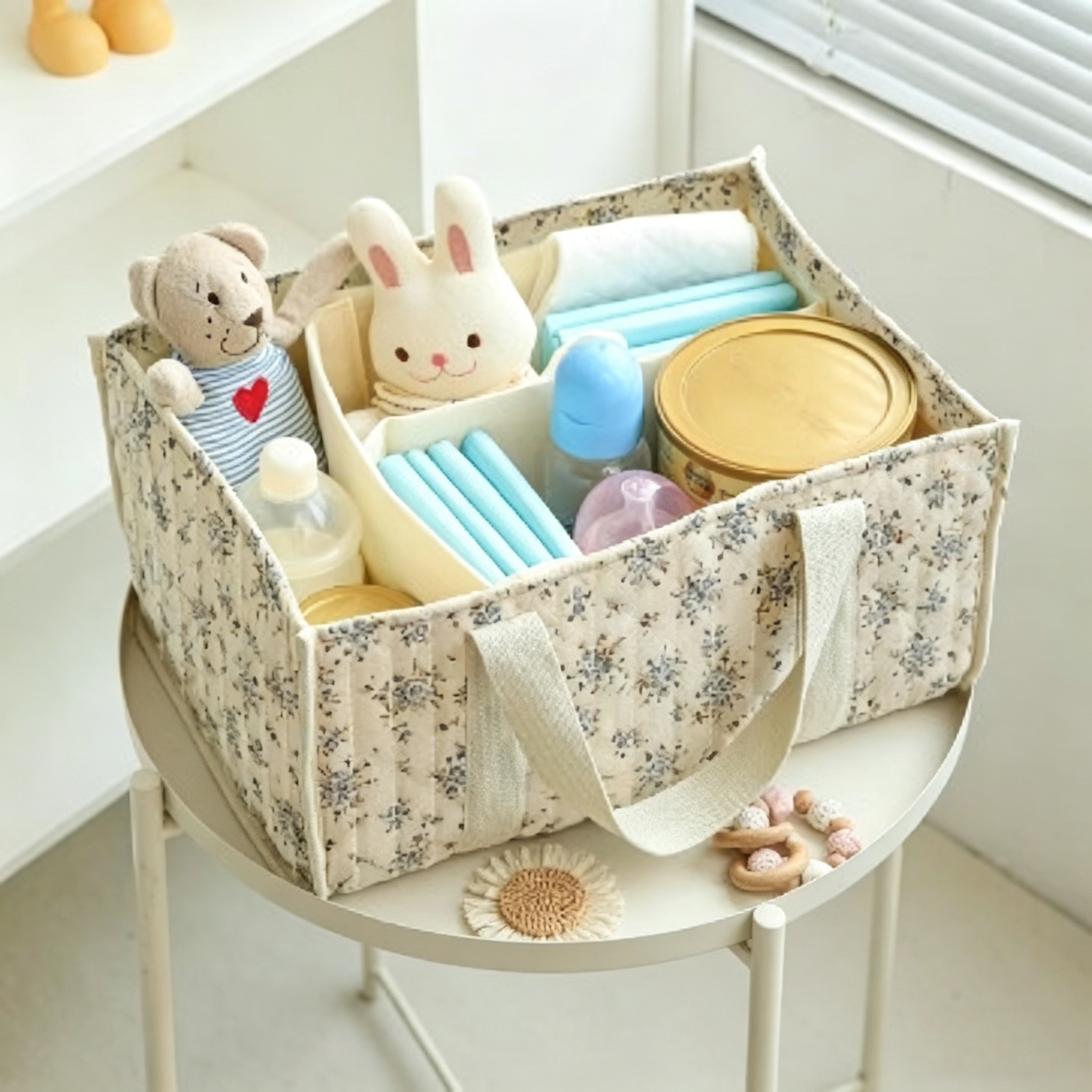 Floral Diaper Caddy Organizer, - Baby Nursery Essentials のレビューと価格