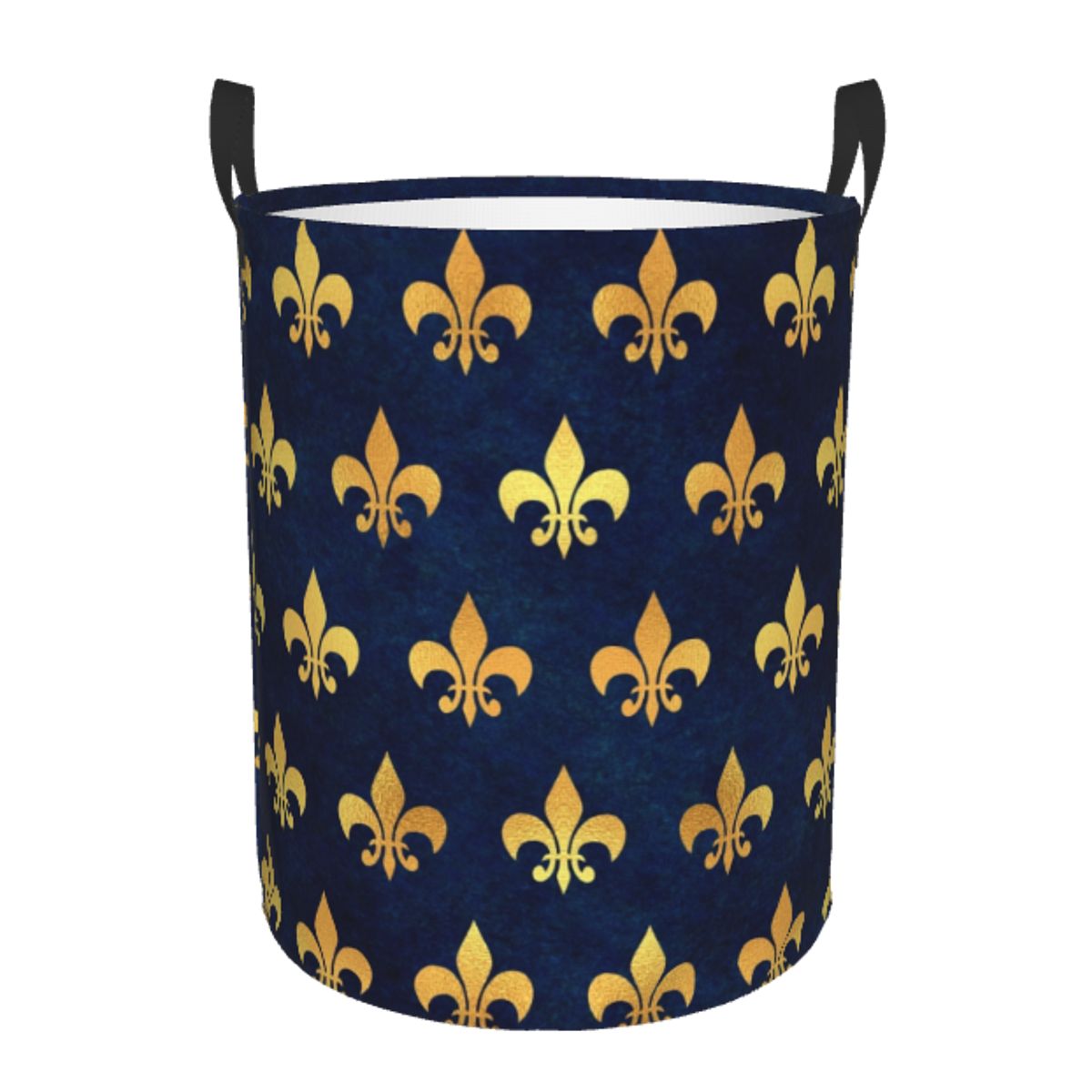 Royal Gold Blue Grunge Fleur D - Baby Nursery Laundry Basket のレビューと価格