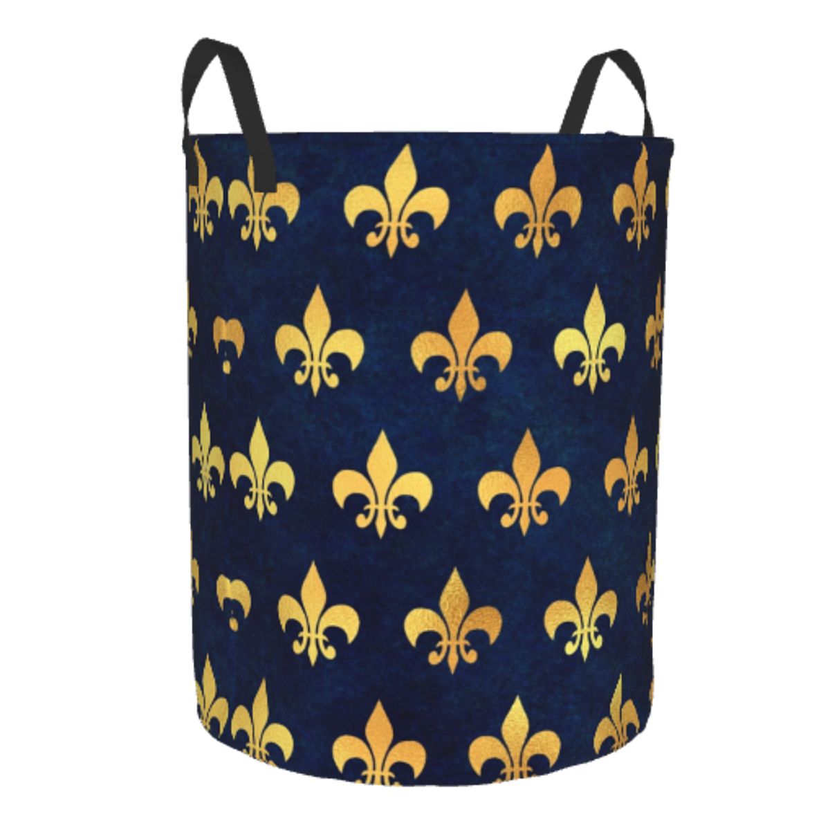 Royal Gold Blue Grunge Fleur D - Baby Nursery Laundry Basket のレビューと価格