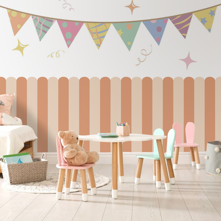 Multicolor Vertical Striped Ar - Baby Nursery Stickers のレビューと価格