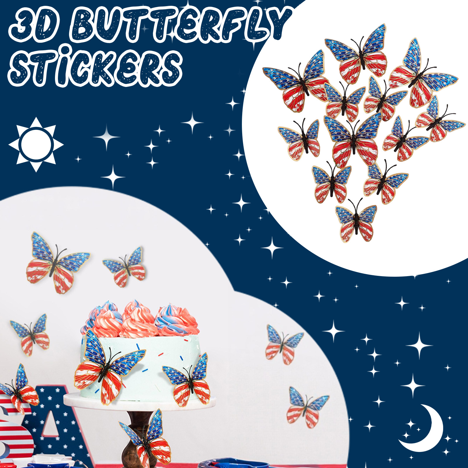 3d Butterfly Wall Stickers Ame - Baby Nursery Stickers のレビューと価格