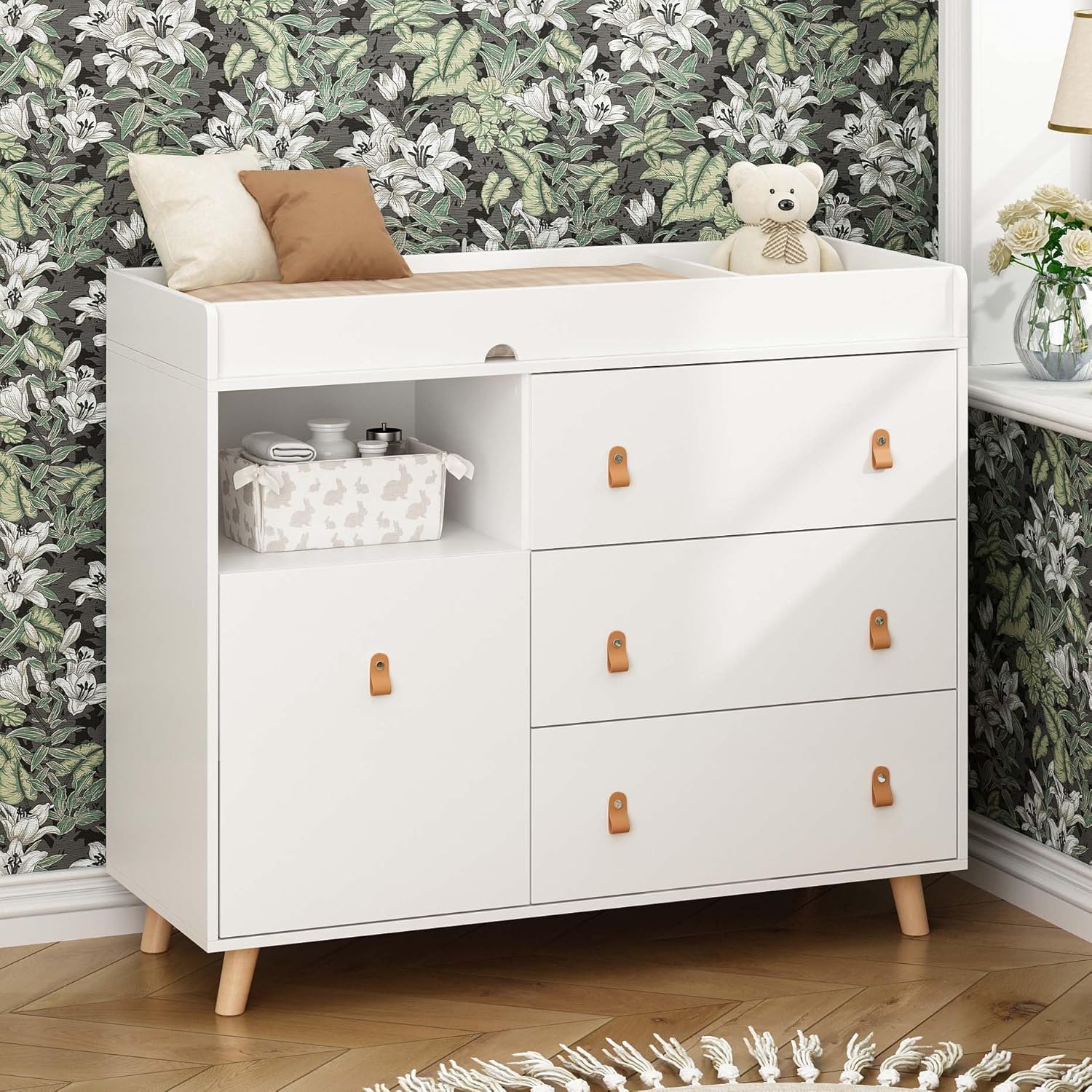 Baby Dresser Changing Table wi - Baby Nursery Laundry Basket のレビューと価格