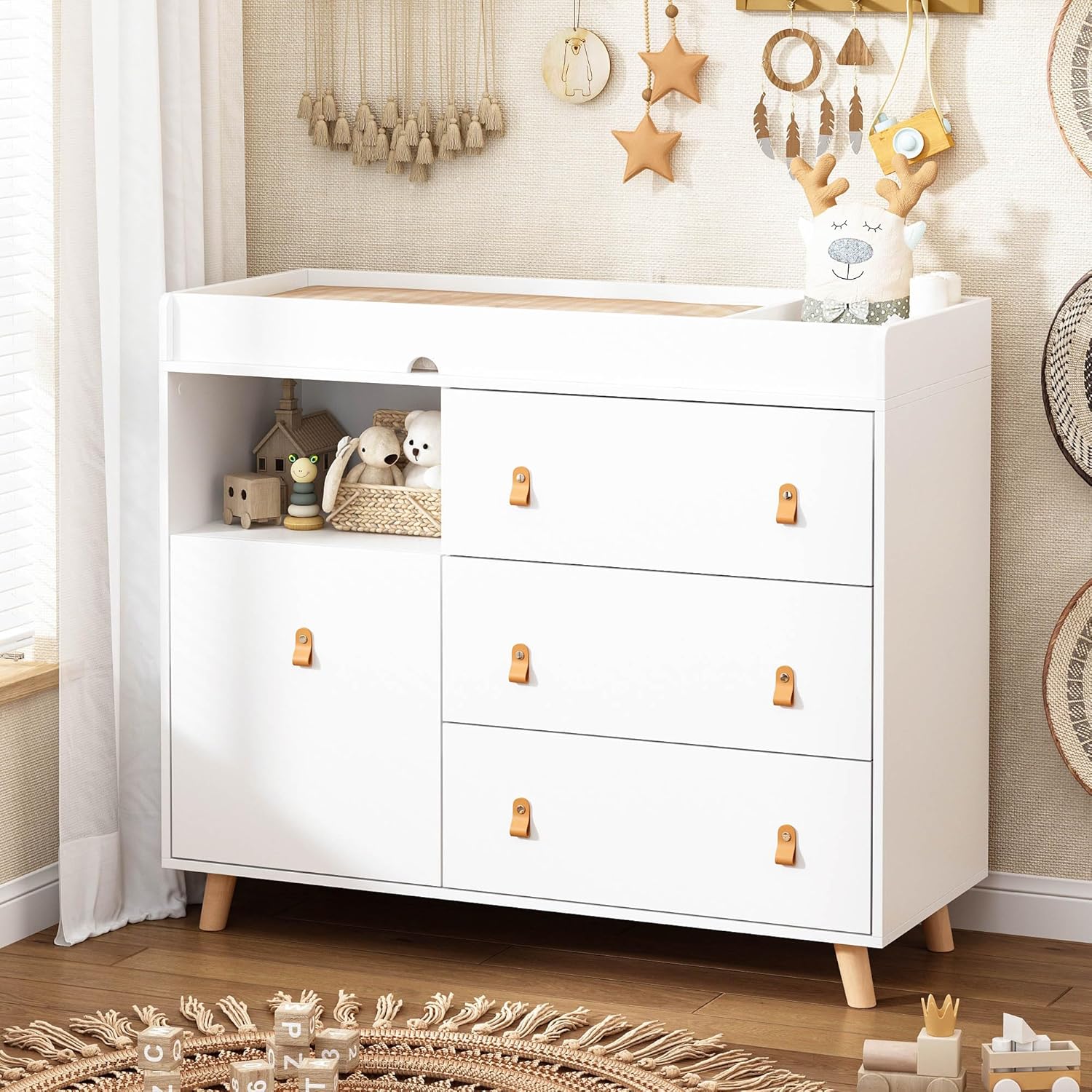 Baby Dresser Changing Table wi - Baby Nursery Laundry Basket のレビューと価格