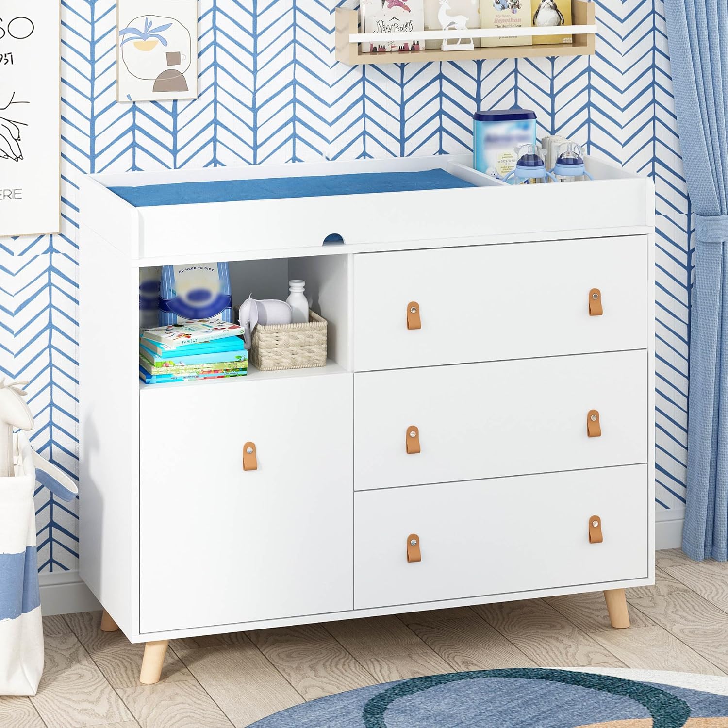 Baby Dresser Changing Table wi - Baby Nursery Laundry Basket のレビューと価格