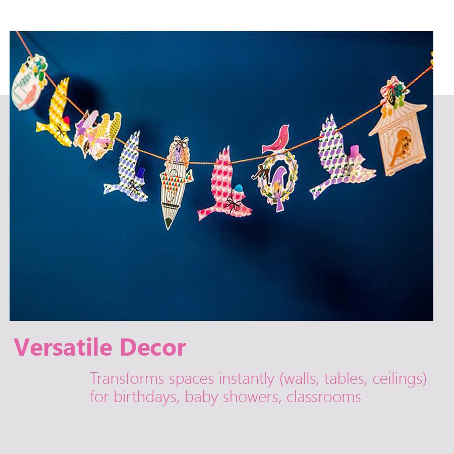 1.8m Bird Animal Party Banner  - Baby Nursery Garland のレビューと価格
