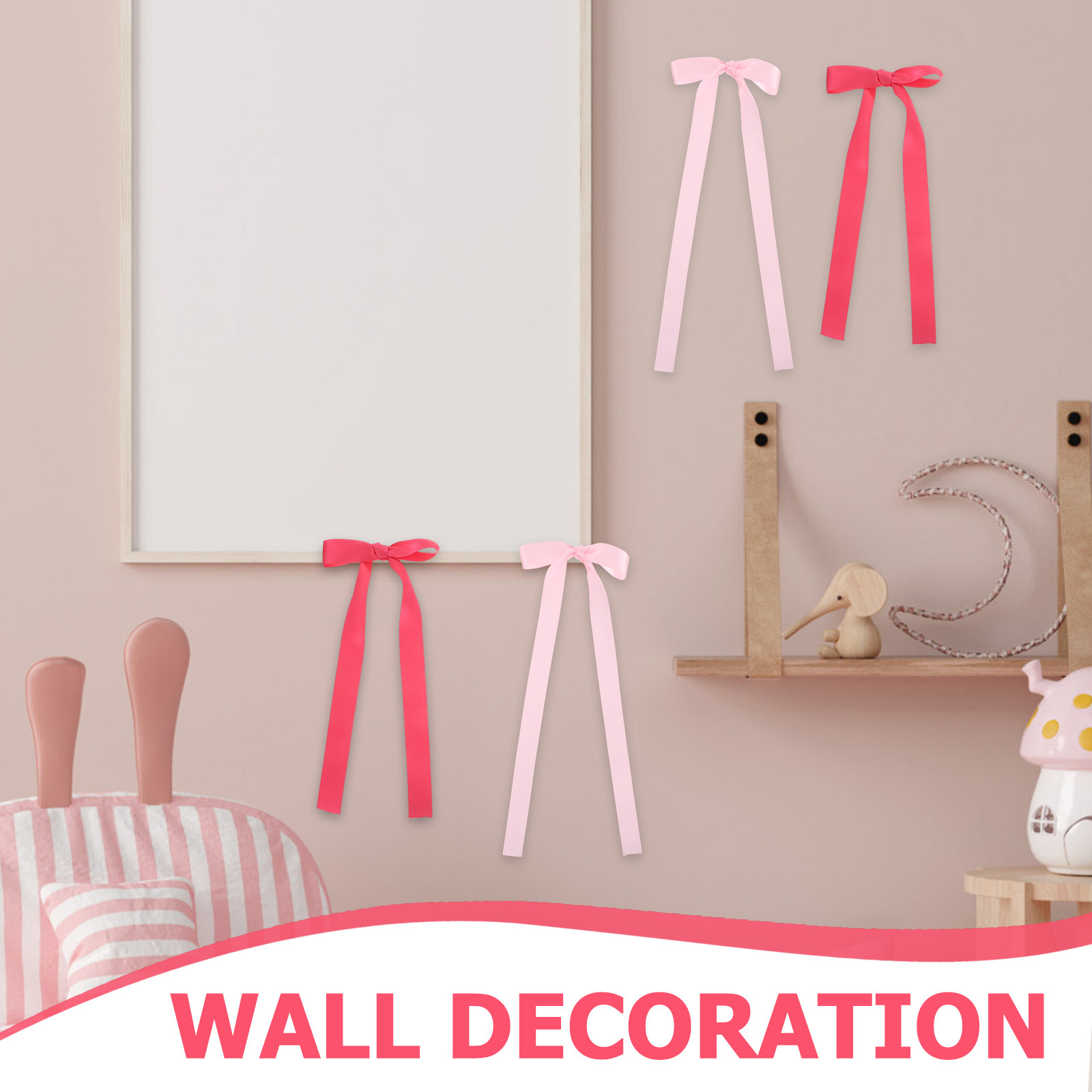 40Pcs Pink Satin Bow Wall Deco - Baby Nursery Garland のレビューと価格