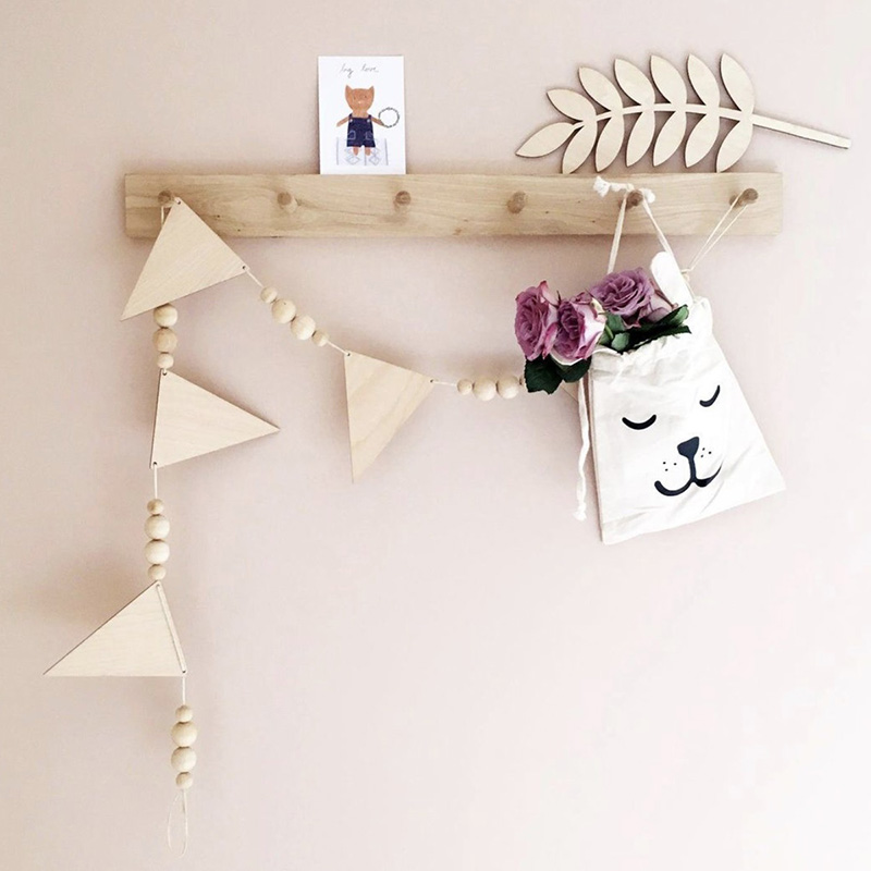 Baby Room Garland Wooden Trian - Baby Nursery Garland のレビューと価格