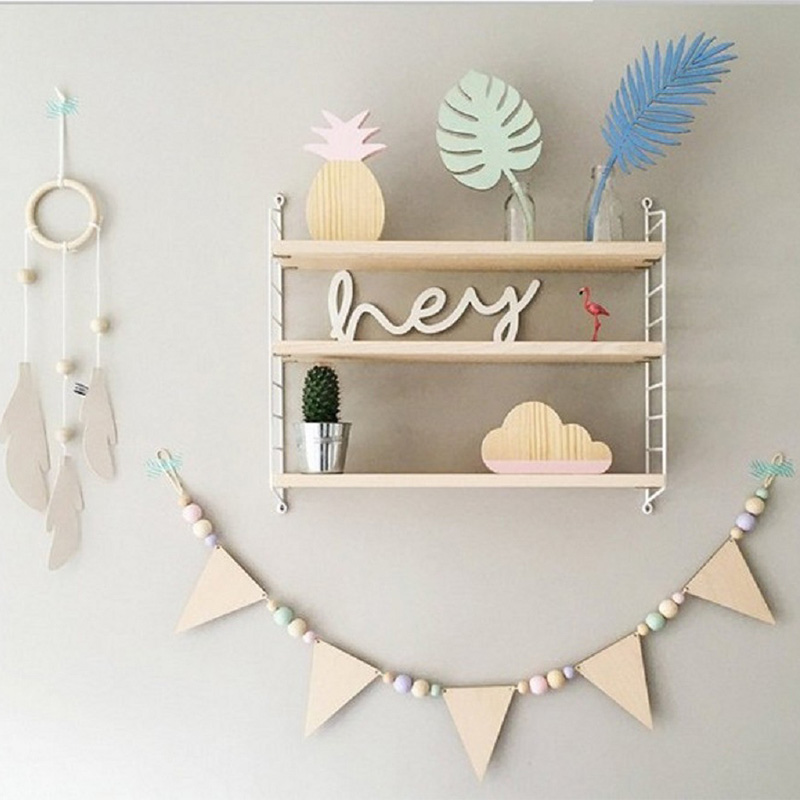 Baby Room Garland Wooden Trian - Baby Nursery Garland のレビューと価格